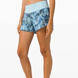 Lululemon Speed Up Short Long *4" Updated Fit City Shadow Alpine White Blue 6